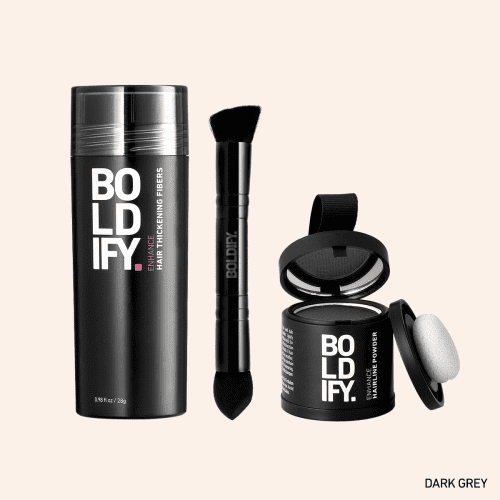 BOLDIFY SHOPIFY Brush Powder10g Fibers28g Bundle Dark Grey